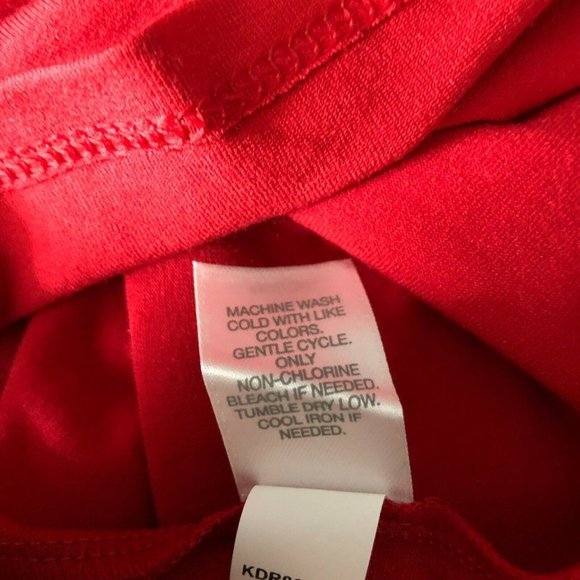 J Jill Wearever T Shirt Shift Dress Pleat Short Sleeve Stretch Red XSP Petite - Picture 5 of 5